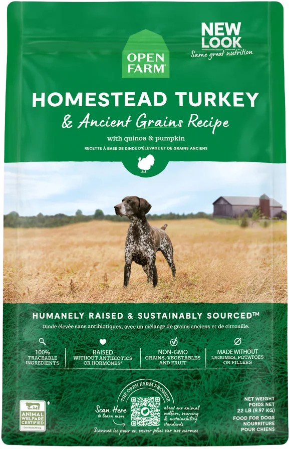 Open Farm Turkey with Ancient Grains Recipe 22# for Dogs