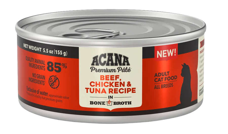 Acana Beef, Chicken and Tuna Recipe 5.5oz for Cats