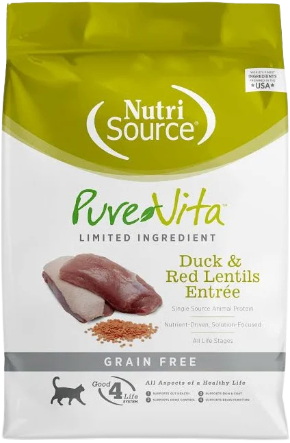 (Nutri Source) PureVita Duck & Red Lentils 12# for Cats