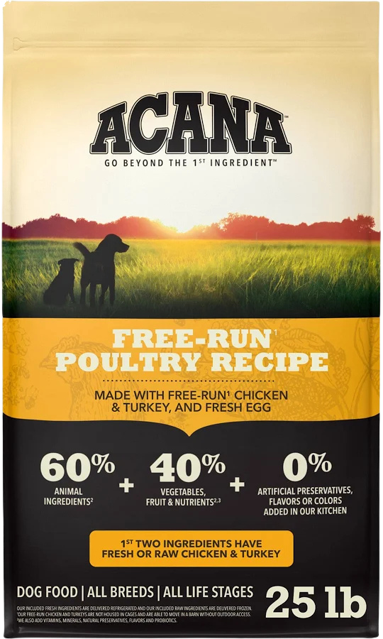 Acana Free Run Poultry 25# for Dogs