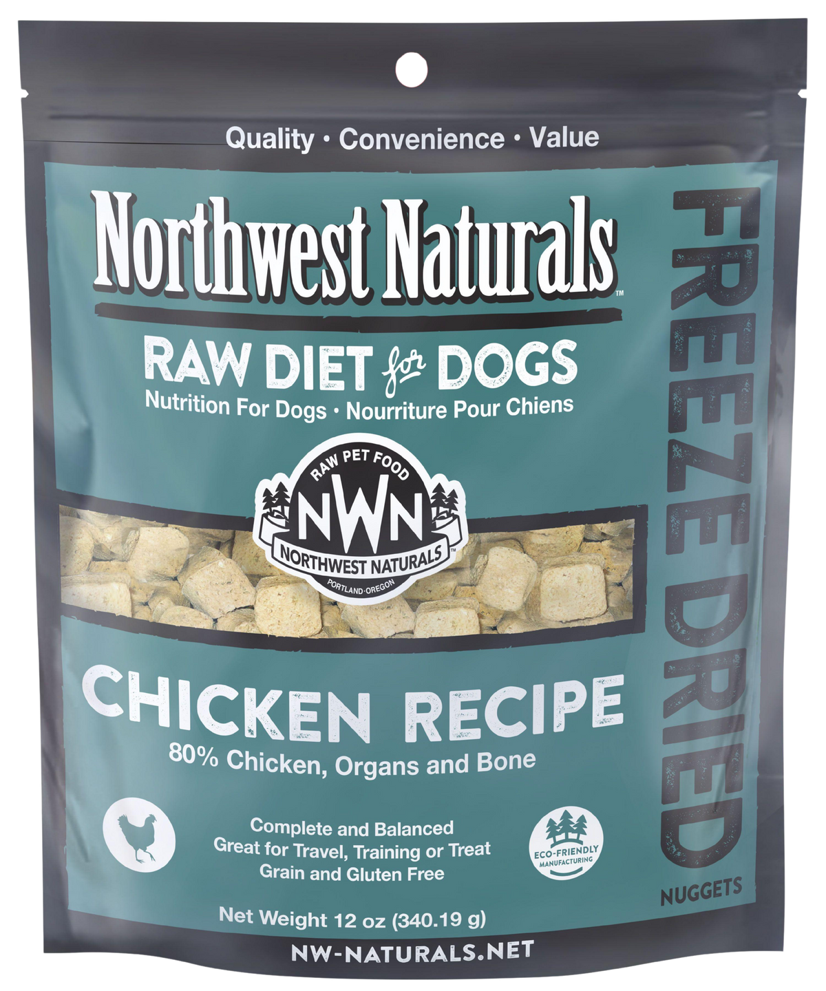 Northwest Naturals Chicken Freeze Dried Nuggets 12oz for Dogs
