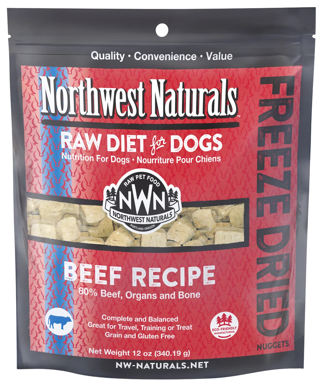 Northwest Naturals Freeze Dried Raw Beef Nuggets for Dogs 12oz