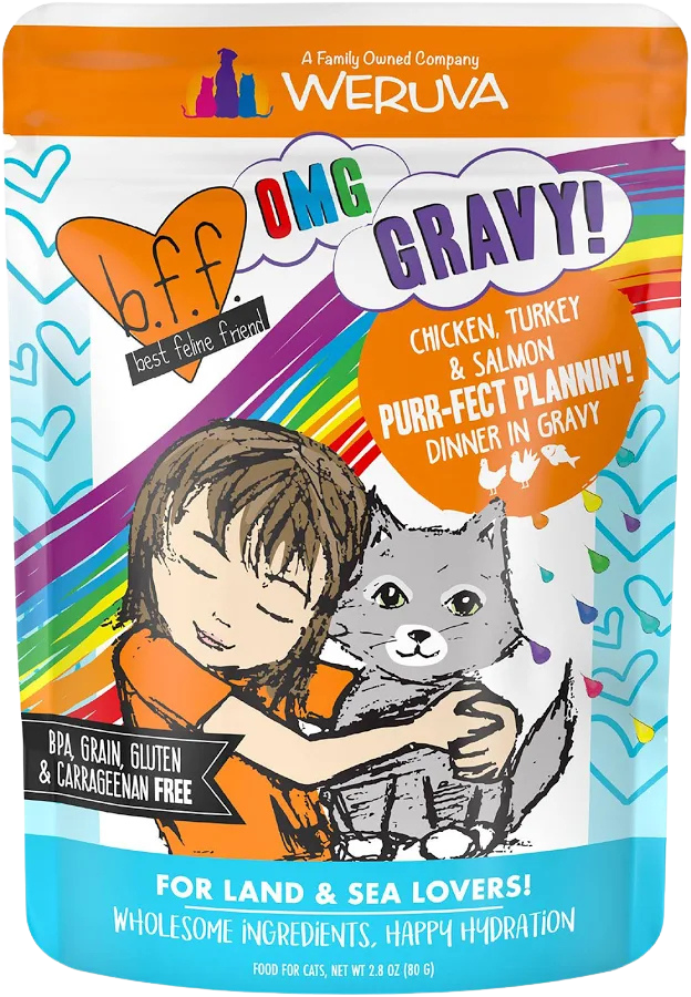 Weruva BFF OMG Purrfect Plannin Chicken, Turkey and Salmon 2.8oz