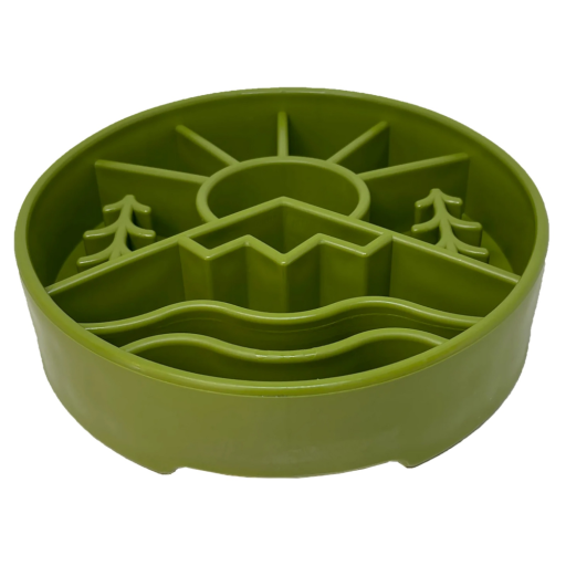 SodaPup - Green Great Outdoors Design EBowl Enrichment Slow Feeder Bowl for Dogs - The Healthy Pet Eugene