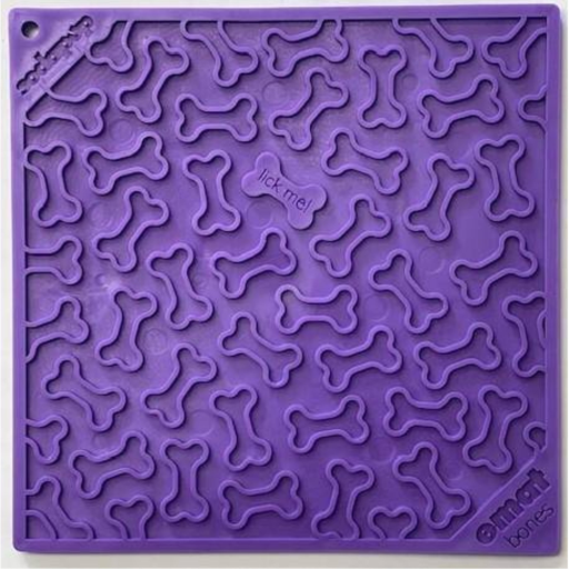 SodaPup Bones Design eMat Enrichment Lick Mat Purple - The Healthy Pet Eugene