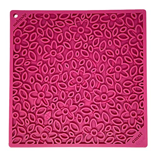 SodaPup Flower Power Design eMat Enrichment Lick Mat Pink Large - The Healthy Pet Eugene